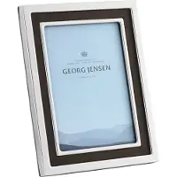 Georg Jensen Manhattan kehys, keskikokoinen, ruostumaton teräs - nahka