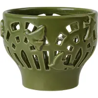 Kähler Orangery Fyrfadsstage Ø9.5 Cm Green Garden - Green - ONE SIZE