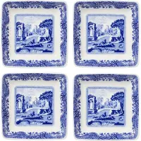 Spode Blue Italian fat 8x8 cm 4 kpl Sinivalkoinen