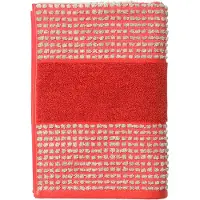 Juna Check Håndklæde 70X140 Cm Rød/Sand - Red - 140 CM