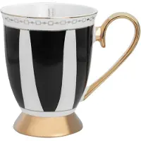 Hilke Collection Strisce Nero muki 28 cl Musta-valkoinen-kulta