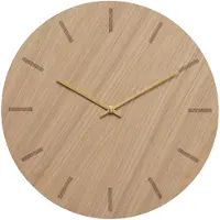Hemverk - Light Oak Seinäkello 38 cm Vaalea tammi/Kulta