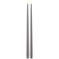 DeluxeHomeart - LED Antiikkikynttilä 2,2x38 cm 2 kpl Harmaa