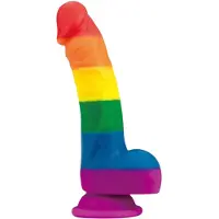 Lovetoy Prider - realistinen silikonidildo - 19 cm - sateenkaari