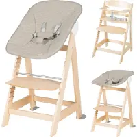 Roba Born Up 2-in-1 Syöttötuoli, Natural/Greyish Quilted