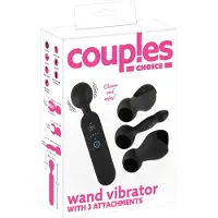 Couples Choice - parivibraattori ladattava lämmittävä hierova silikoninen musta
