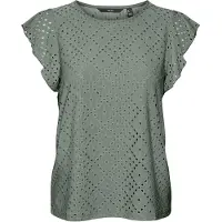 Vero Moda Vmtassa Sl Frill Top Noos - Green - M