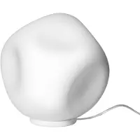 Foscarini Design-pöytävalaisin Hoba Media, Valkoinen/opaali, Olohuone/ruokailutila, Lasi, Design