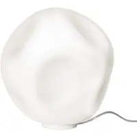 Foscarini Design-pöytävalaisin Hoba Grande, Valkoinen/opaali, Olohuone/ruokailutila, Lasi, Design
