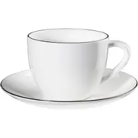 Asa selection Cappuccino-kuppi ja aluslautanen À Table Ligne Noire, 250 ml