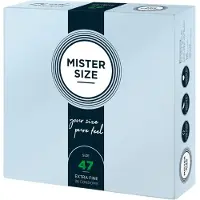 Mister Size Extra Fine - Kondomi, 36 kpl, eri kokovaihtoehtoja, ohut, luonnollinen, lateksi