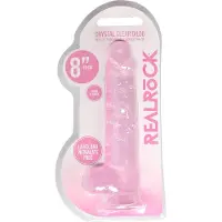 Realrock - realistinen dildo - läpinäkyvä pinkki 19cm