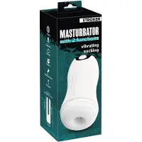Stroker - akkukäyttöinen, imevä ja värisevä masturbaattori (valkoinen)