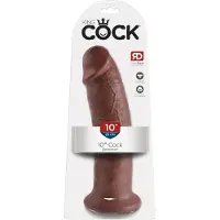 King Cock Realistinen Kaareva Dildo Imukupilla 25 CM Ruskea Ihonvärinen