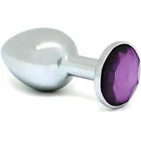 Rimba XS - violetein kivin koristeltu metallinen anustappi (hopea)