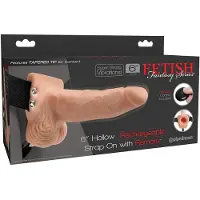 Pipedream - Fetish Strap-On 6 - kiinnitettävä, ontto vibraattori (nude)