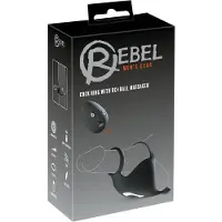 Rebel - ladattava penisrengas ja kivesten värinä - musta