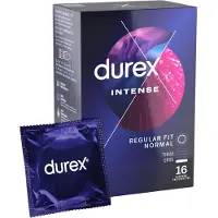 Durex Intense - kondomi - kuvioitu ja nystyröity - 16 kpl
