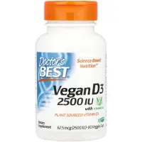 Doctors Best Vegaaninen D3, 2500 IU - 60 kapselia