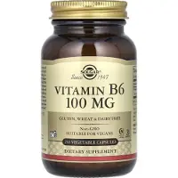 Solgar , Vitamin B6, 100 mg, 250 Vegetable Pilliä