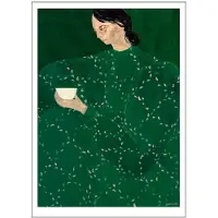 THE POSTER CLUB Coffee Alone At Place De Clichy - Green - 50X70CM