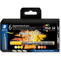 Staedtler - Brush Pen Pigment Yellow/Orange 6 pcs Assorted (371C6-5)