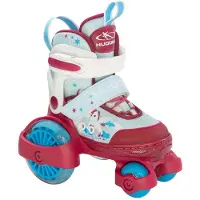 Hudora My First Quad Adjustable Children's Inline Skates with LED, Size 30-33, Red/Light Blue (22053)