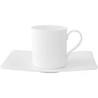 Villeroy & Boch Modern Grace Kahvikuppi Pikkulautasella - Kahvikupit Luuposliini Valkoinen - 388353-36629
