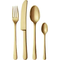 Georg Jensen Copenhagen aterinsetti 16 osaa, kullanvärinen teräs