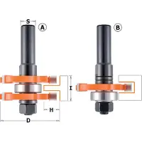 Cmt Jyrsinteräsarja tongue & groove; 8 mm; profile A+B; 2 osat