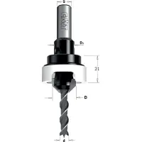 Cmt Puuporaus, jossa pultti ; 45°; S=10 mm; d=6 mm; D=16 mm