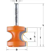 Cmt Pyöristysjyrsin ; S=1/4''; D=25,4 mm