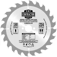 Cmt Katkaisuterä puulle Contractor; 160x2.2x20; Z24; 15°