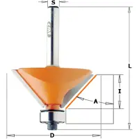 Cmt Viistejyrsin ; S=1/4''; D=19 mm; laakereilla
