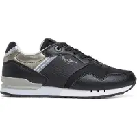 Pepe Jeans for woman. PLS40024 London Snake Sneakers black (40), Flat, Laces, Casual