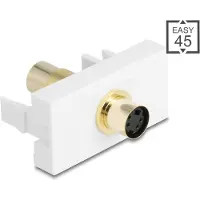 DeLOCK 90872, Valkoinen, Mini-DIN 4 pin, Mini-DIN 4 pin, Naaras, Naaras, Kulta