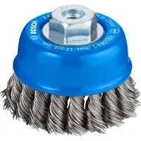 Bosch Kuppiharja, kierretty teräslanka, 75, M10 75 mm, 0,5 mm, M10
