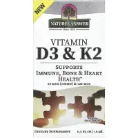 Natures Answer , vitamiini D3 & K2, 0,5 fl oz (15 ml)