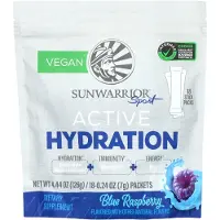 Sun Warrior Warrior Active Hydration Electrolytes, Sininen vadelma – 18 pussia