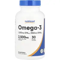 Nutricost Omega-3 2500 mg (90 pehmeää kapselia)