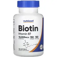 Nutricost - Biotiini kookosöljyllä 10 000 µg (150 pehmeää kapselia)