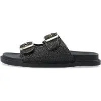 Bianco Biaoslo Buckle Slide Raffia - Black - 40