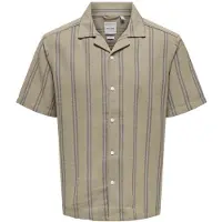 Only & Sons Onstrev Life Reg Stripe Ss Shirt Noos - Beige - S