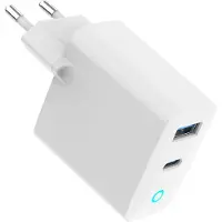 Gembird GaN 2xUSB QC3.0 Type-C 30W LED biały