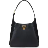 Ralph Lauren for woman. 431956790002 Large black leather Tanner shoulder bag (OSFA), Casual