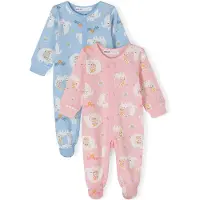 MINOTI Potkuhousut/body vaaleansininen / keltainen / vaalea pinkki / valkoinen