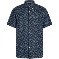 Tommy Hilfiger Cotton Linen Paisley Rf Ss Shirt - Navy - M