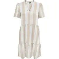 ONLY Onltiri-Caro S/S V-Neck Lin Dress Cc Pnt - Beige - S