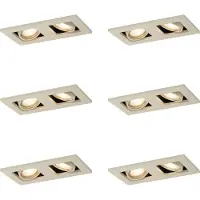 QAZQA 6 modernin upotettavan kohdevalaisimen setti beige GU10 50mm säädettävä 2-valoa - Qure