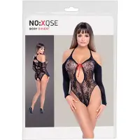 NO:XQSE - pitsibody nauhakoristeella pitkähihainen - musta S-L